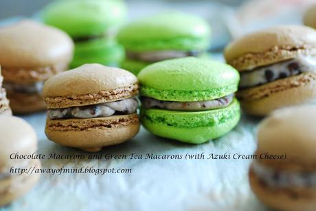 Chocolate Macarons with Azuki Cream Cheese