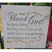 Image: Thank God for Dirty Dishes - Wood Sign