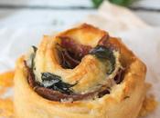 Salami, Spinach Cheese Scrolls