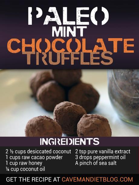 paleo dessert recipes mint chocolate truffle image with ingredients