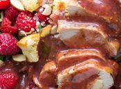 Raspberry Spinach Panzanella Recipe with Chicken