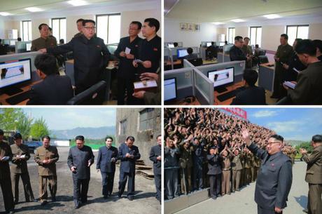 Kim Jong Un visits a science and technology research area at the machine plant managed by Ho Chol Yong (Photos: Rodong Sinmun-KCNA)