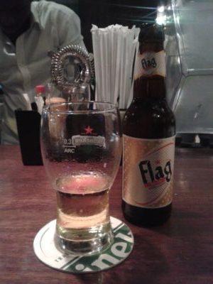 Thirsty Thursdays: Watching Belly Dancing in Restaurant Farid, Dakar, Senegal Flag beer in Farid Restaurant, Dakar, Senegal