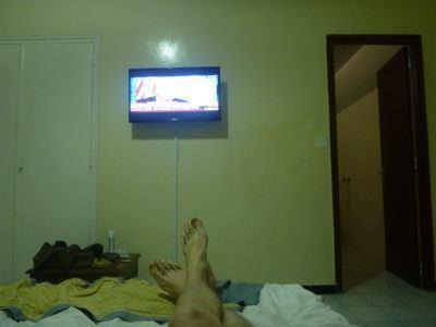 Staying at Hotel Baraka in Downtown Dakar, Senegal Watching TV at Hotel Baraka in Dowtown Dakar, Senegal