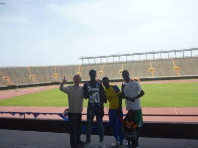 Staying at Hotel Baraka in Downtown Dakar, Senegal Touring Senegal's National Football Stadium. Yeah baby!