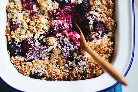 Berries and Coconut Seeded Crumble Granola (Vegan) (Refined Sugar-Free)