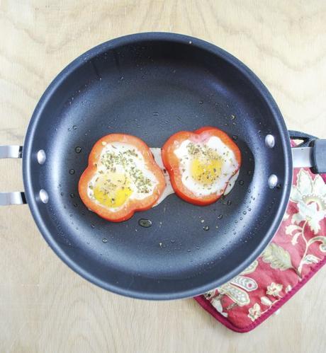 5 Ingredient Mexican Baked Eggs with Red Pepper and Queso Fresco