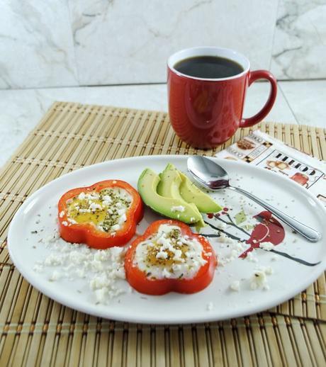 5 Ingredient Mexican Baked Eggs with Red Pepper and Queso Fresco