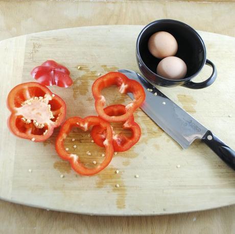 5 Ingredient Mexican Baked Eggs with Red Pepper and Queso Fresco