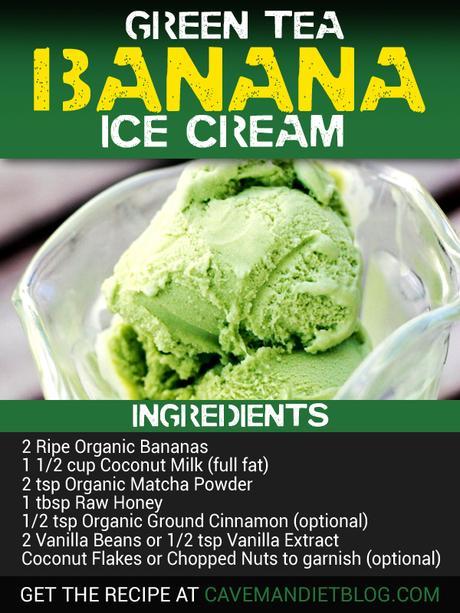 Paleo dessert recipes green tea ice cream ingredient image