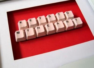 Computer Keyboard Keys Transformed Into a Valentines Gift