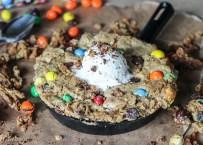 Oatmeal M&M Peanut Butter Skillet Cookie