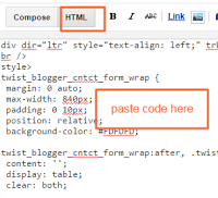 editing html of page