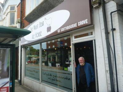 Interview with 83 Year Old Blogger Ron Hands in Southbourne, Dorset, England: Author of ‘Growing Up With War’ Ron outside the White Bear in Southbourne