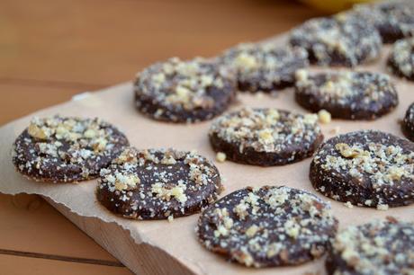 dried banana, dates, walnuts and maple in these healthier take on cookies