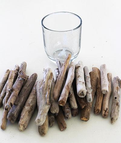 Creative driftwood candleholders