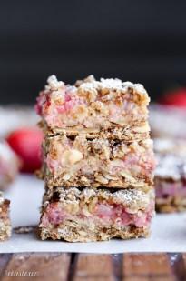 Strawberry Oatmeal Crumble Bars (Gluten Free + Vegan)