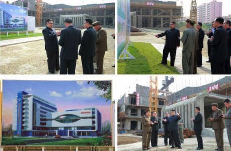 Kim Jong Un tours and gives instructions for the construction of the Ryugyong Ophthalmic Hospital (Photos: Rodong Sinmun/KCNA).