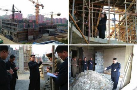 Kim Jong Un tours the construction of an eye hospital in Pyongyang (Photos: Rodong Sinmun-KCNA).