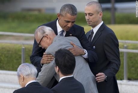 US President Obama hugs Hiroshima survivor ~ first Nuke liability Policy in India