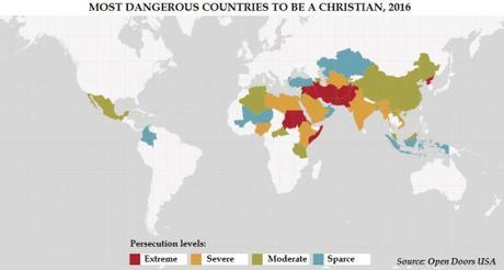most dangerous countries for Christians 2016