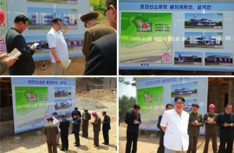 Kim Jong Un tours the construction of a medical oxygen factory (Photos: Rodong Sinmun-KCNA).