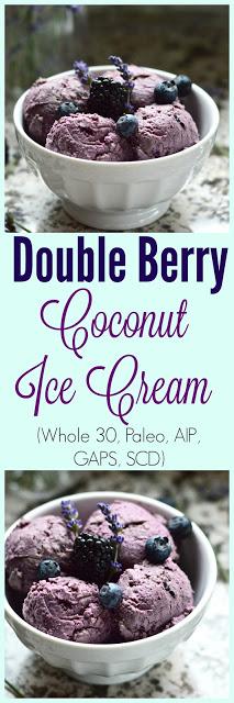 Paleo Double Berry Coconut Ice Cream (Dairy Free, AIP, SCD, GAPS, Whole 30, No Added Sweetener)