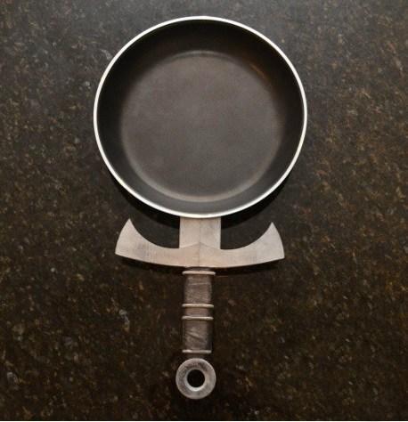 Frying Pan / Skillet Transformed Into A Weapon