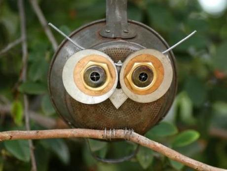 Frying Pan / Skillet Transformed Into Craft Owl