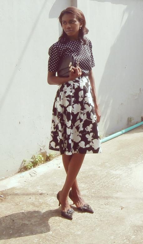 Work Style // Floral Skirt and Polka Dots