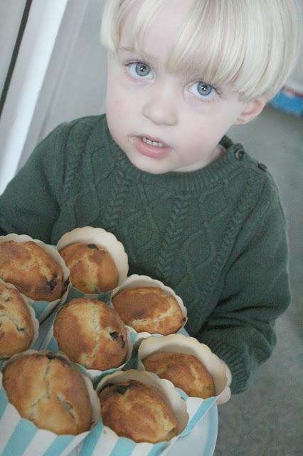 Little Boy Bakes: Chocolate Chip Muffins