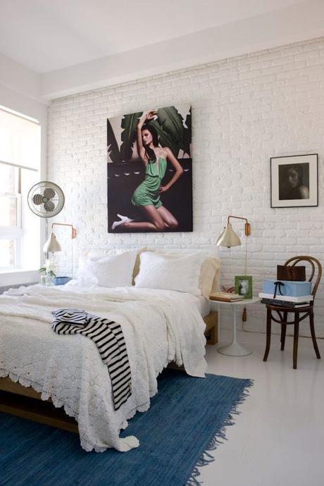 White Bedroom With Statement Photography