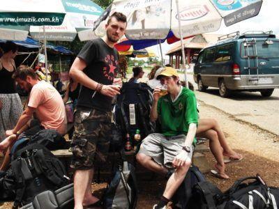 #gawa #daretodream Living Out A Childhood Dream Supporting Northern Ireland: My Plans for June 2016 Anthony and I crossing the Laos to Cambodia border some years back.