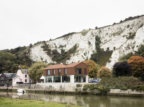 Cor-Ten clad house by the river in East Sussex, England