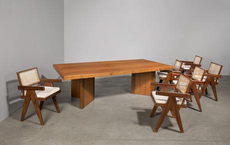 Table and chairs by Pierre Jeanneret