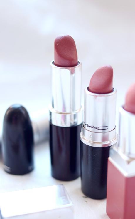 Everyday Nude - Pink Lipsticks, Rimmel Lipstick in Asia, Clinique Pop and Prime Lipstick in Sugar Pop and MAC Lipstick in Brave