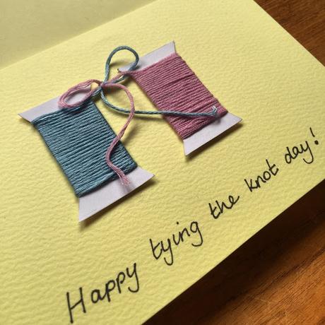 Handmade Tying the Knot Wedding Card