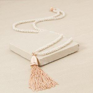 Adorne Mini Seed Bead Strand Tassel Necklace