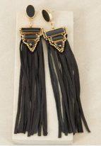 Adorne Boho Goddess Leather Tassel Earrings