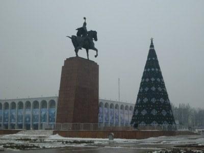 Backpacking in Kyrgyzstan: My Top 20 Sights in Bishkek Ala Too Square just after Christmas 2015