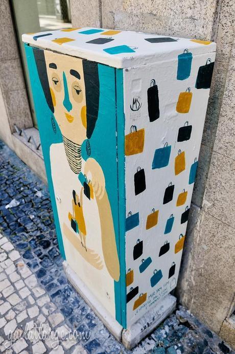 electrical box street art on Rua de Cedofeita, Porto, by Mirjam Siim