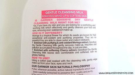 Garnier Gentle Cleansing Milk For Dry Skin - Review