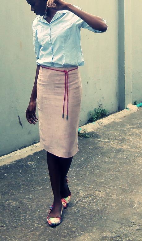 Work Style // Braided Belt and Floral Shoes