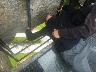Kissing the Blarney Stone in County Cork, Republic of Ireland Me lower my head before kissing the Blarney Stone