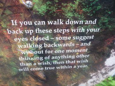 Kissing the Blarney Stone in County Cork, Republic of Ireland The wishing steps