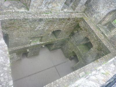 Kissing the Blarney Stone in County Cork, Republic of Ireland On the way to the top of Blarney Castle