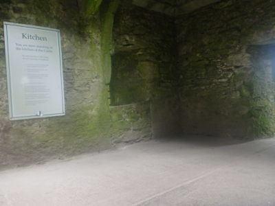 Kissing the Blarney Stone in County Cork, Republic of Ireland On the way to the top of Blarney Castle