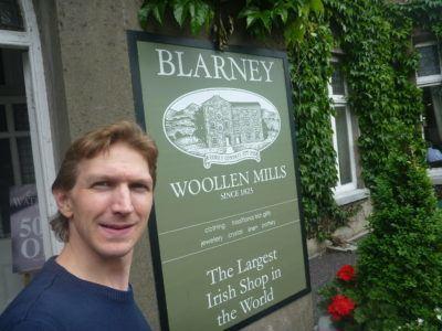 Kissing the Blarney Stone in County Cork, Republic of Ireland Largest Irish Shop in the world at Blarney Castle and Gardens