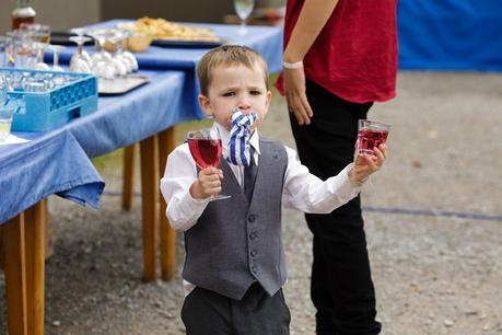 Weddings at Derwentwater Youth Hostel Little boy and glasses of wine