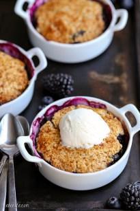 Blackberry + Blueberry Cobbler (Gluten Free, Paleo + Vegan)